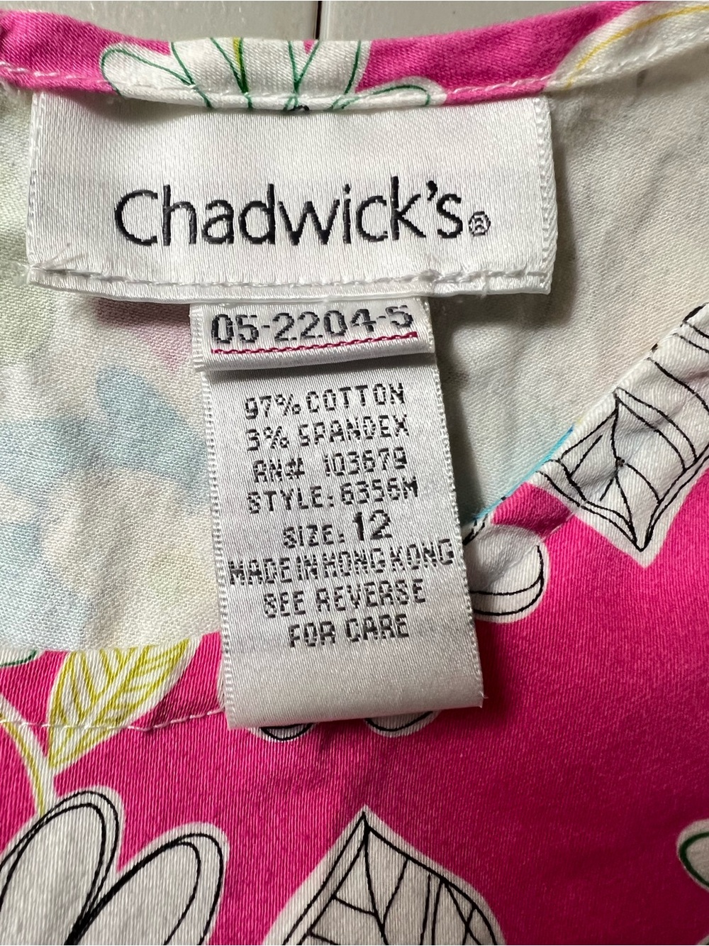 Chadwicks Pink Floral Sleeveless Shift Dress size 12 - Picture 7 of 7